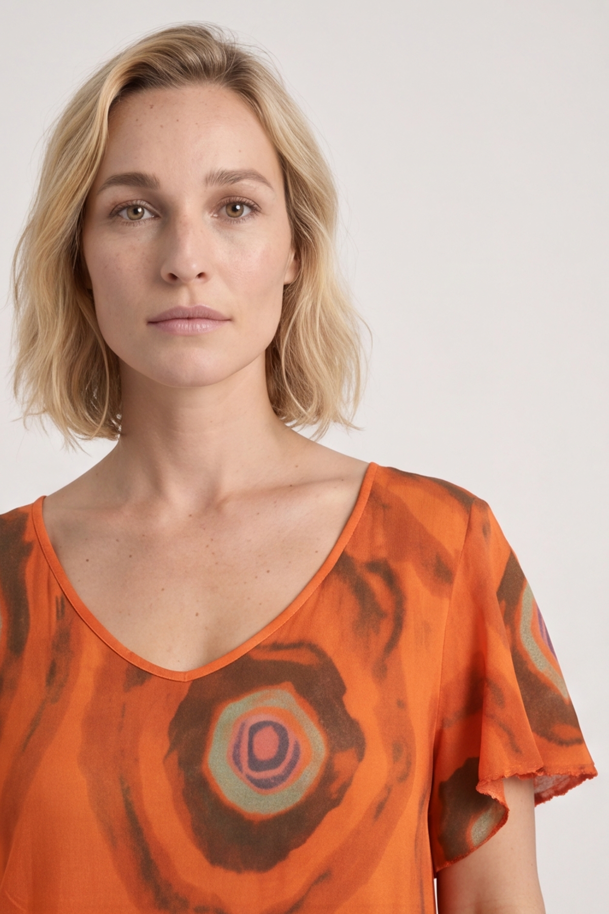 Philomena Circle Print Dress Orange