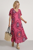 Philomena Circle Print Dress Fuchsia