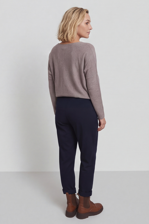 Philippa Belted Trousers Navy - Image 5