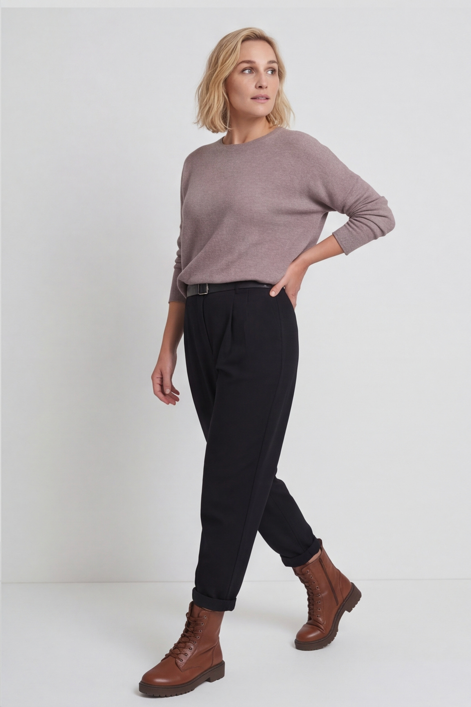 Philippa Belted Trousers Black