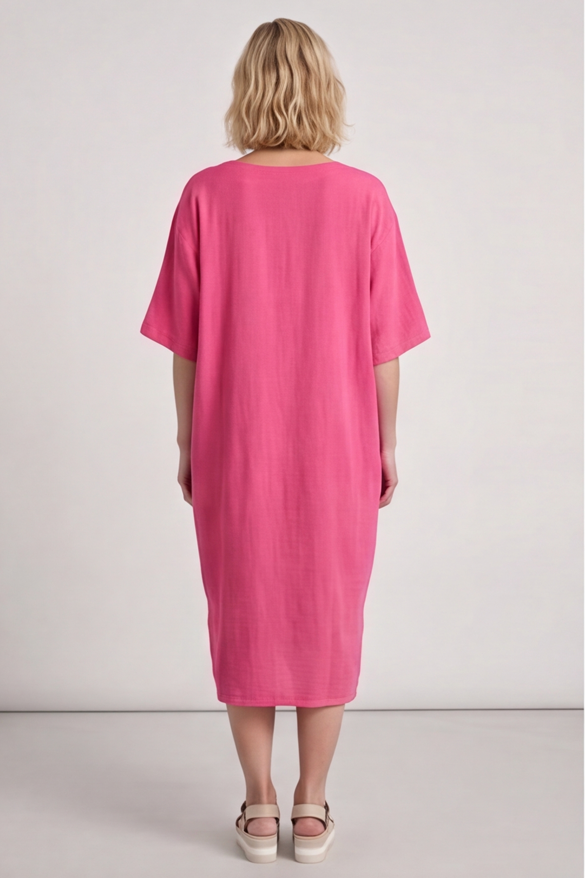Pauline Linen 2 Piece Cardigan and Dress Set Fuchsia