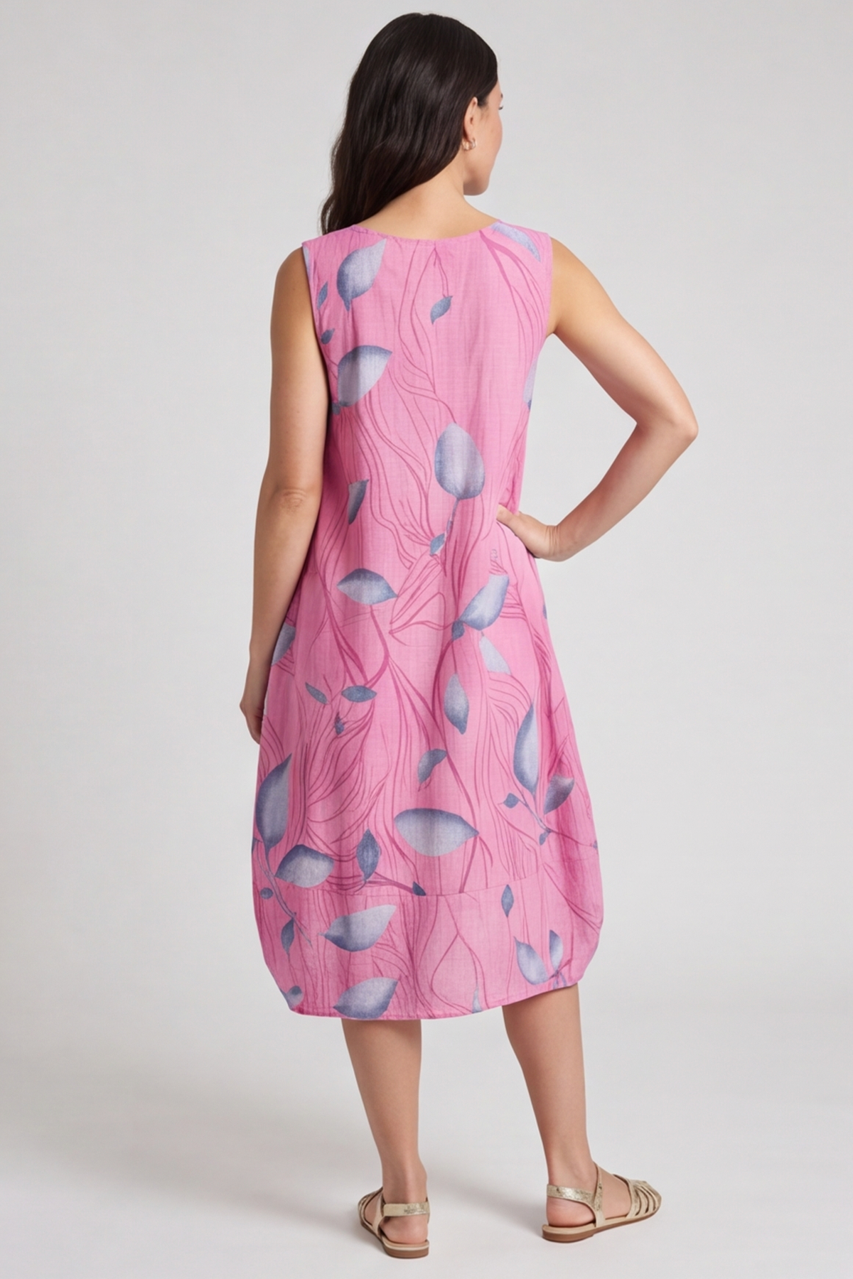 Carrie Sleeveless Print Cotton Dress Pink