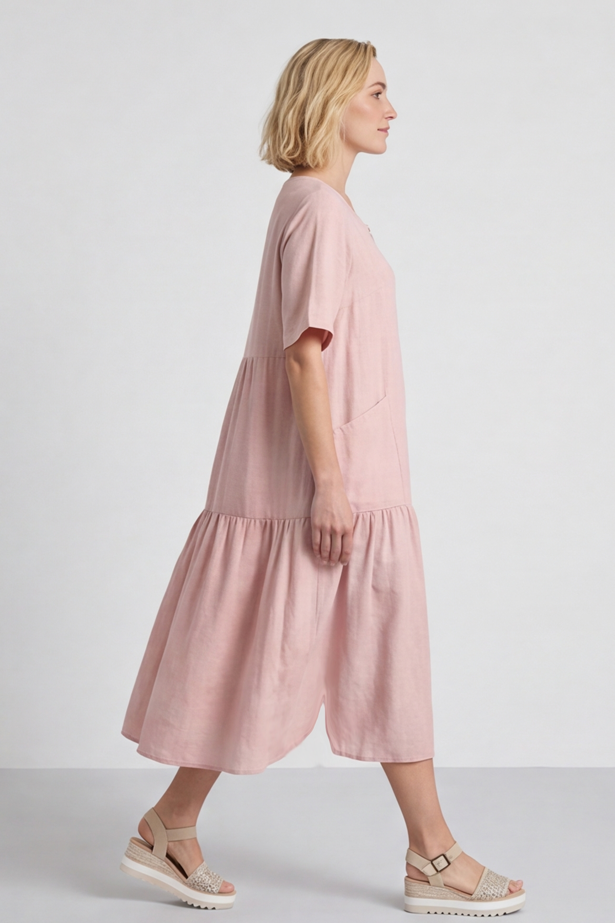 Monaco Zip Pink Maxi Dress