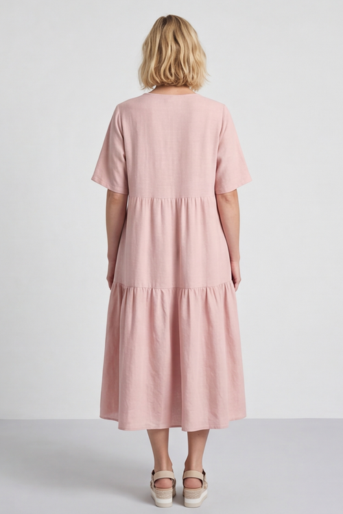 Monaco Zip Pink Maxi Dress - Image 3