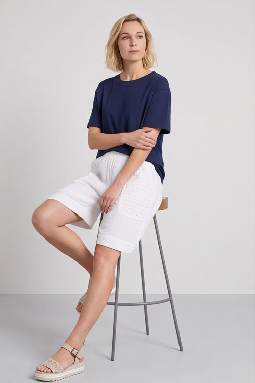 Alora Cotton Easy Shorts White - Image 7