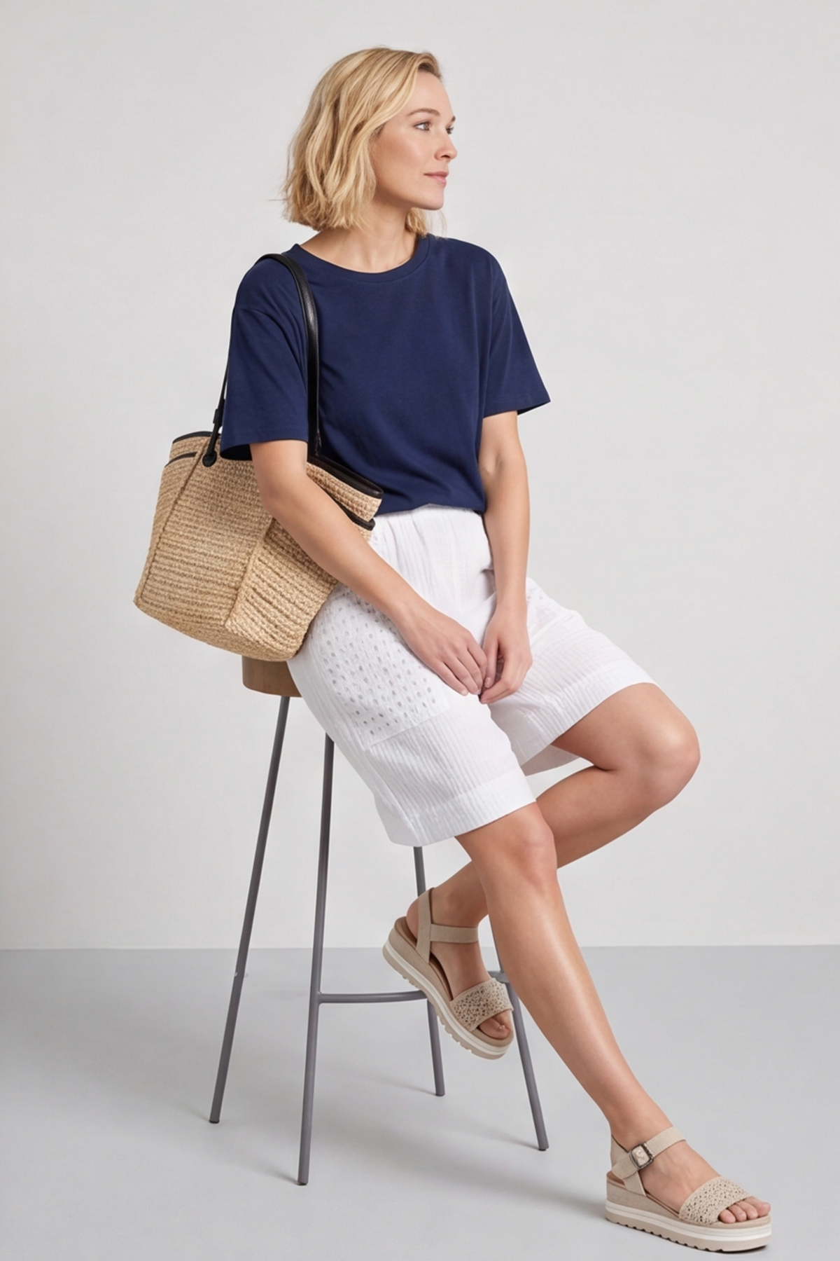 Alora Cotton Easy Shorts White
