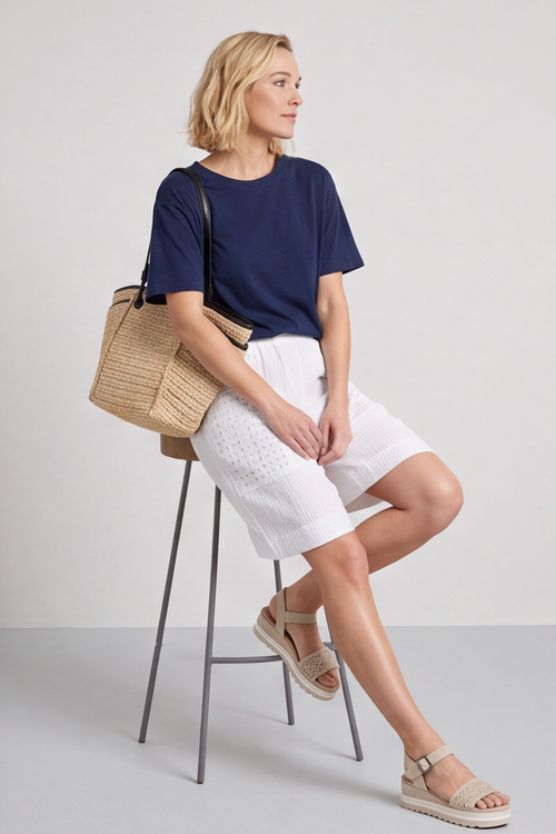 Alora Cotton Easy Shorts White - Image 5