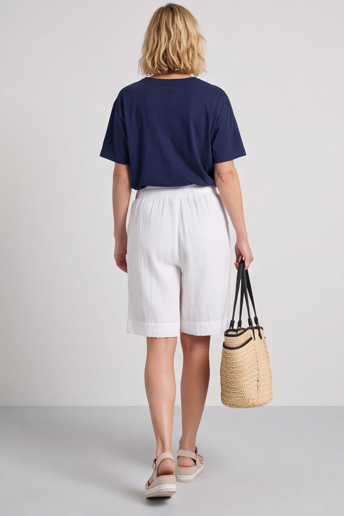 Alora Cotton Easy Shorts White