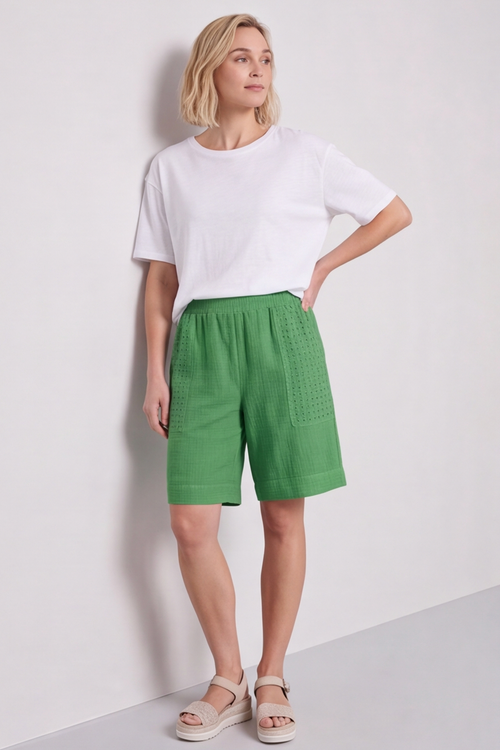 Alora Cotton Easy Shorts Green - Image 1