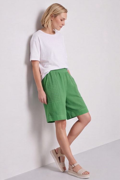 Alora Cotton Easy Shorts Green - Image 6