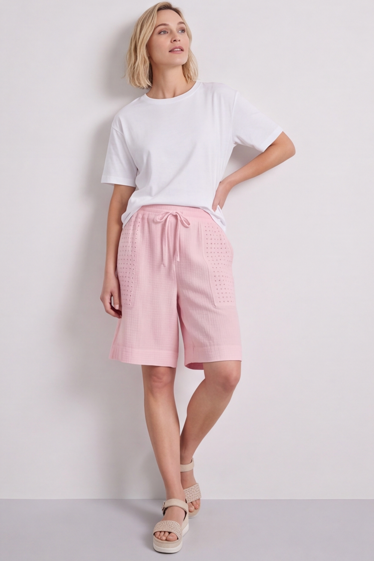 Alora Cotton Easy Shorts Baby Pink