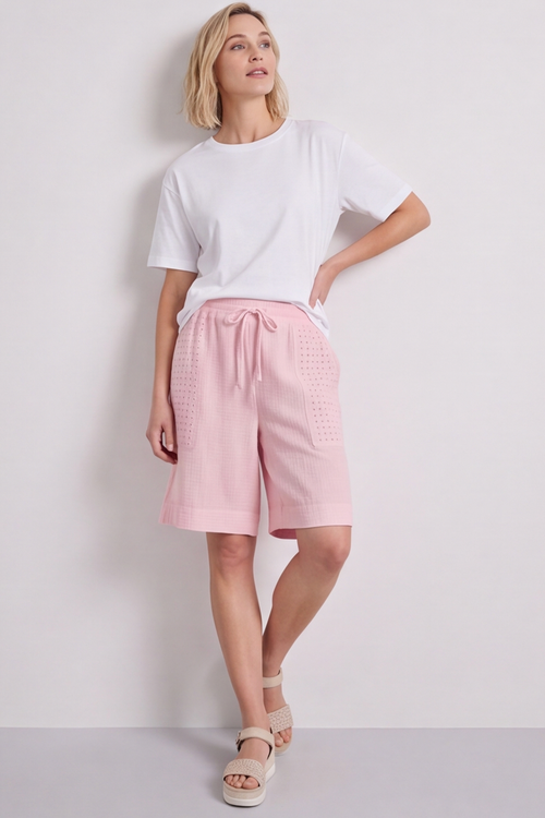 Alora Cotton Easy Shorts Baby Pink - Image 5