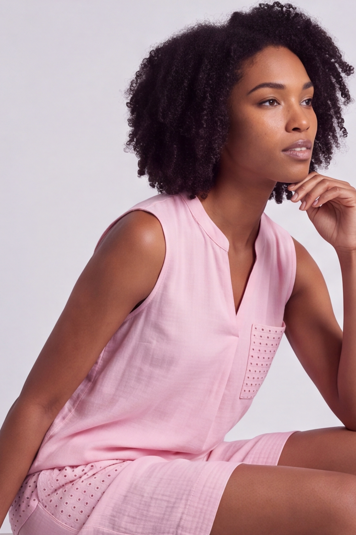Alora Cotton Relaxed Top Baby Pink
