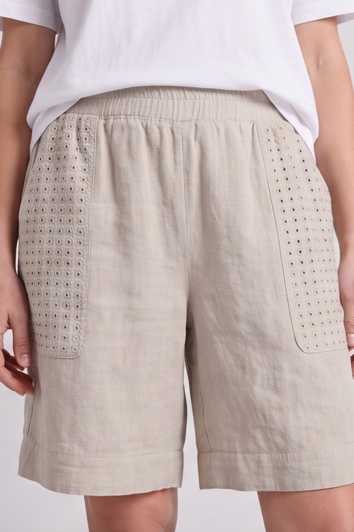 Alora Cotton Easy Shorts Stone - Image 4