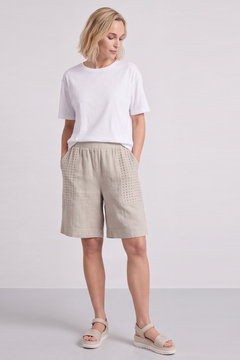 Alora Cotton Easy Shorts Stone