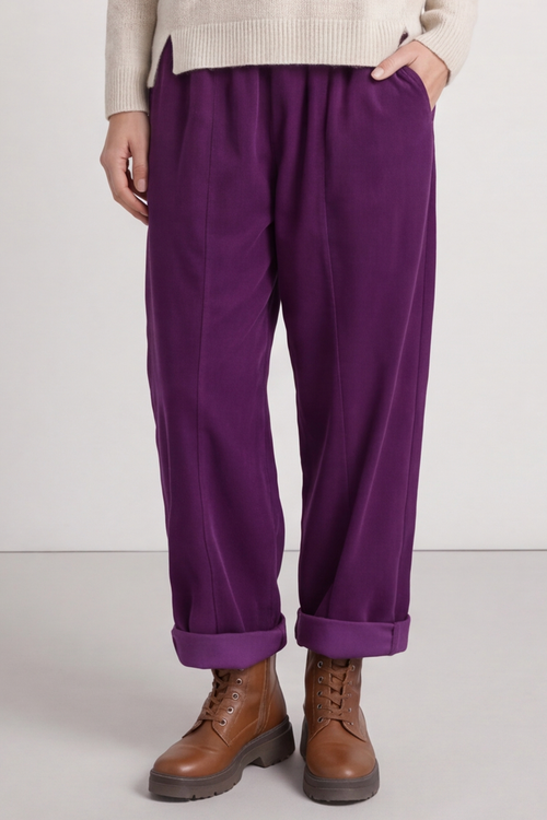 Poppy Needlecord Trousers Berry - Image 2