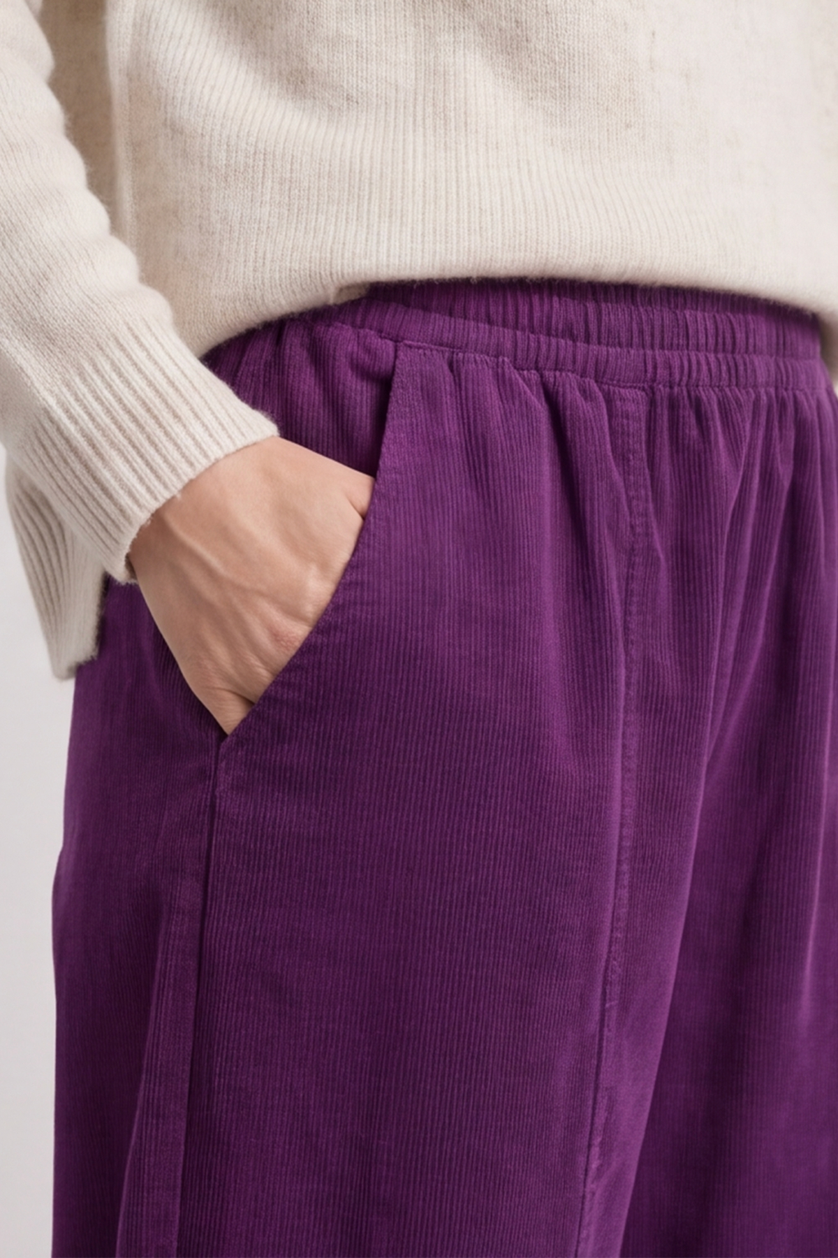 Poppy Needlecord Trousers Berry
