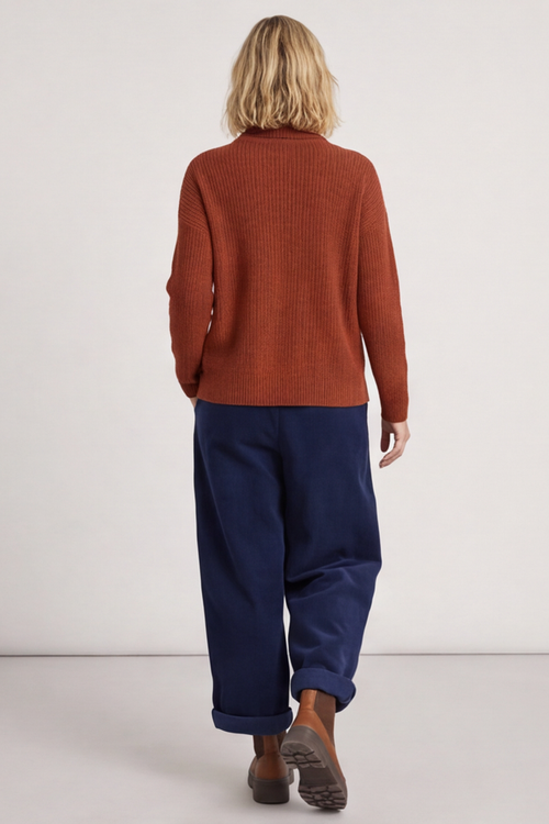 Poppy Needlecord Trousers Navy - Image 5
