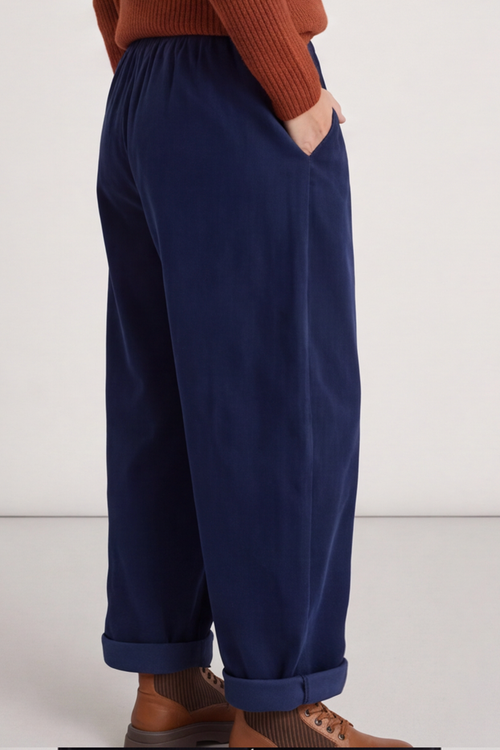 Poppy Needlecord Trousers Navy - Image 2