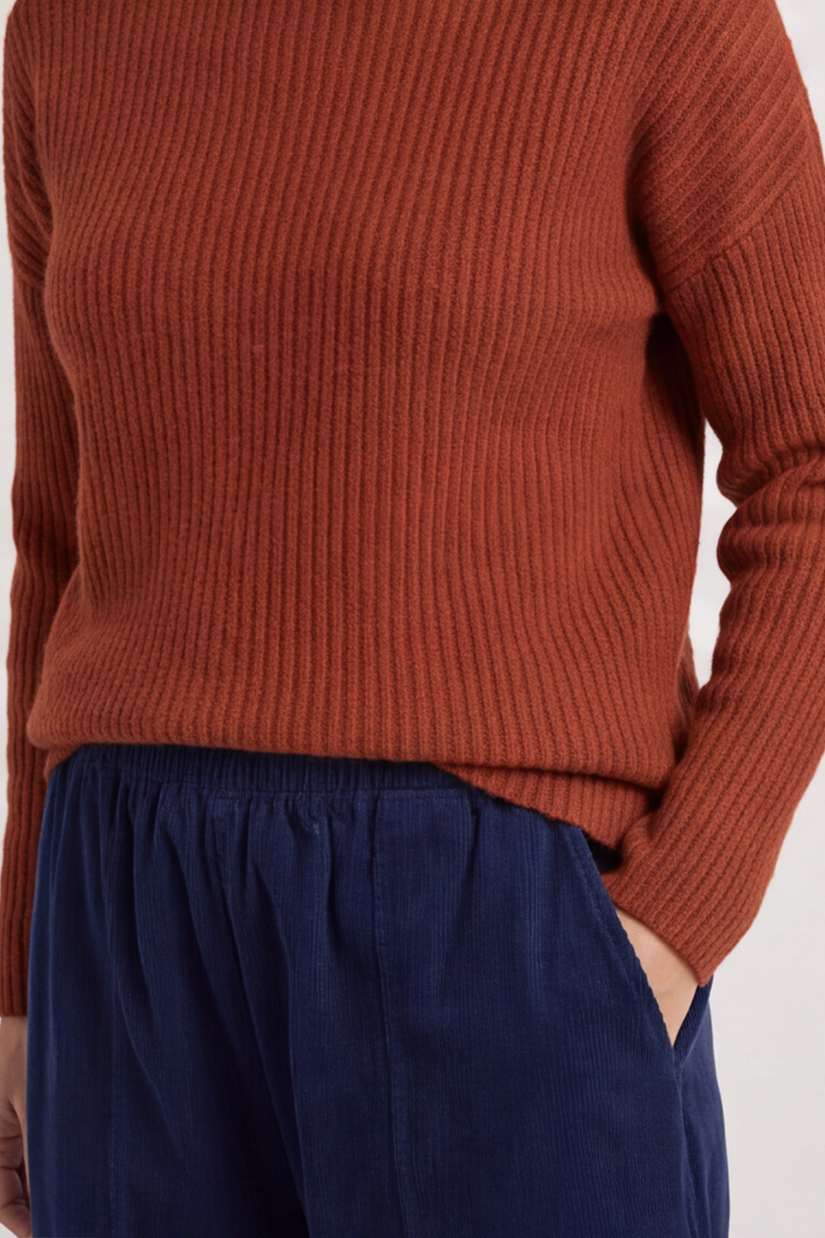 Poppy Needlecord Trousers Navy