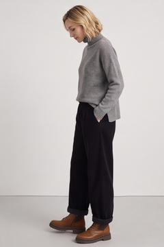 Poppy Needlecord Trousers Black