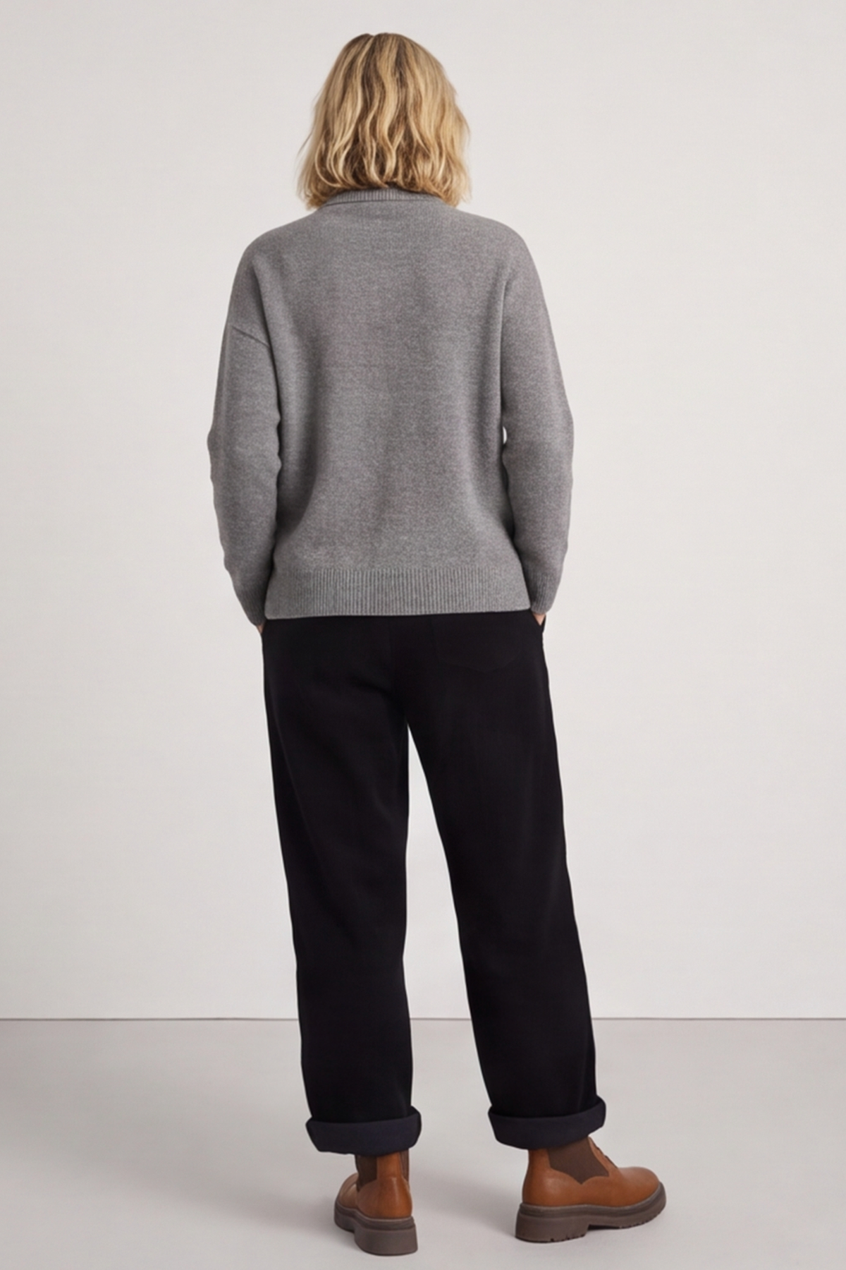 Poppy Needlecord Trousers Black