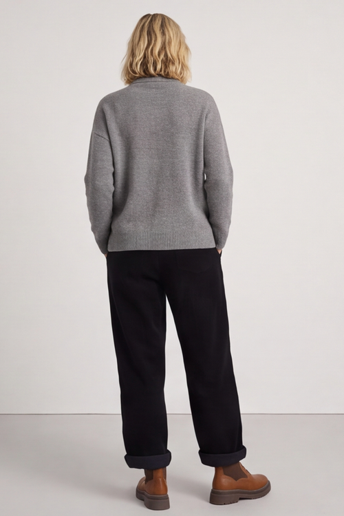 Poppy Needlecord Trousers Black - Image 4