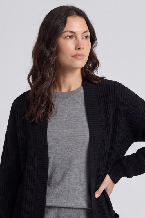 Quinn Knitted Cardigan Black - Image 2