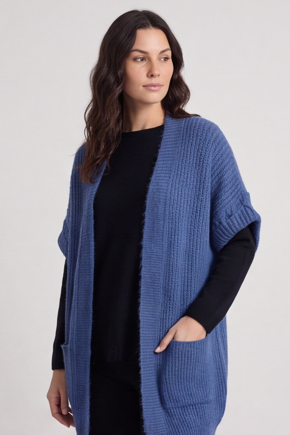 Quinn Knitted Cardigan Blue