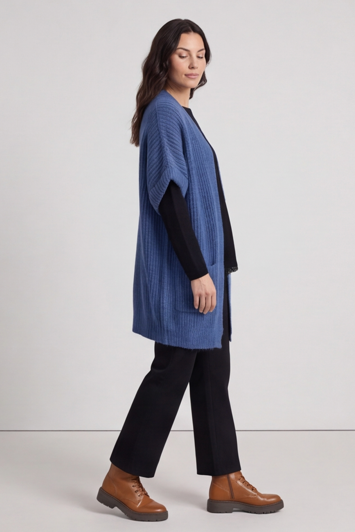 Quinn Knitted Cardigan Blue
