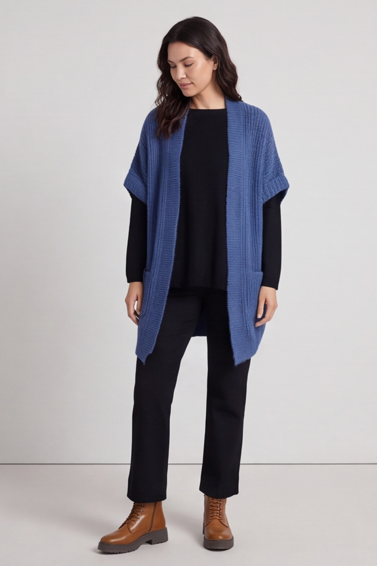 Quinn Knitted Cardigan Blue