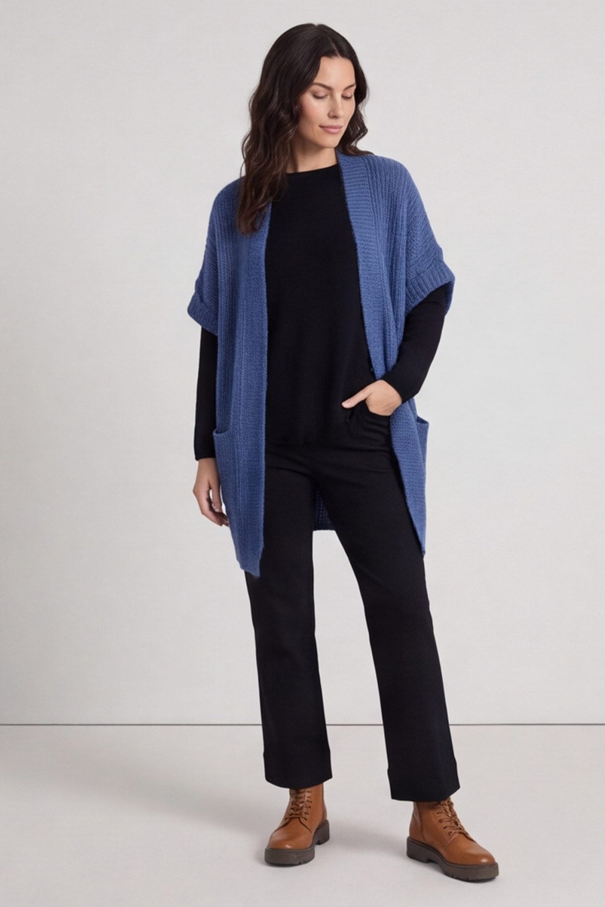 Quinn Knitted Cardigan Blue