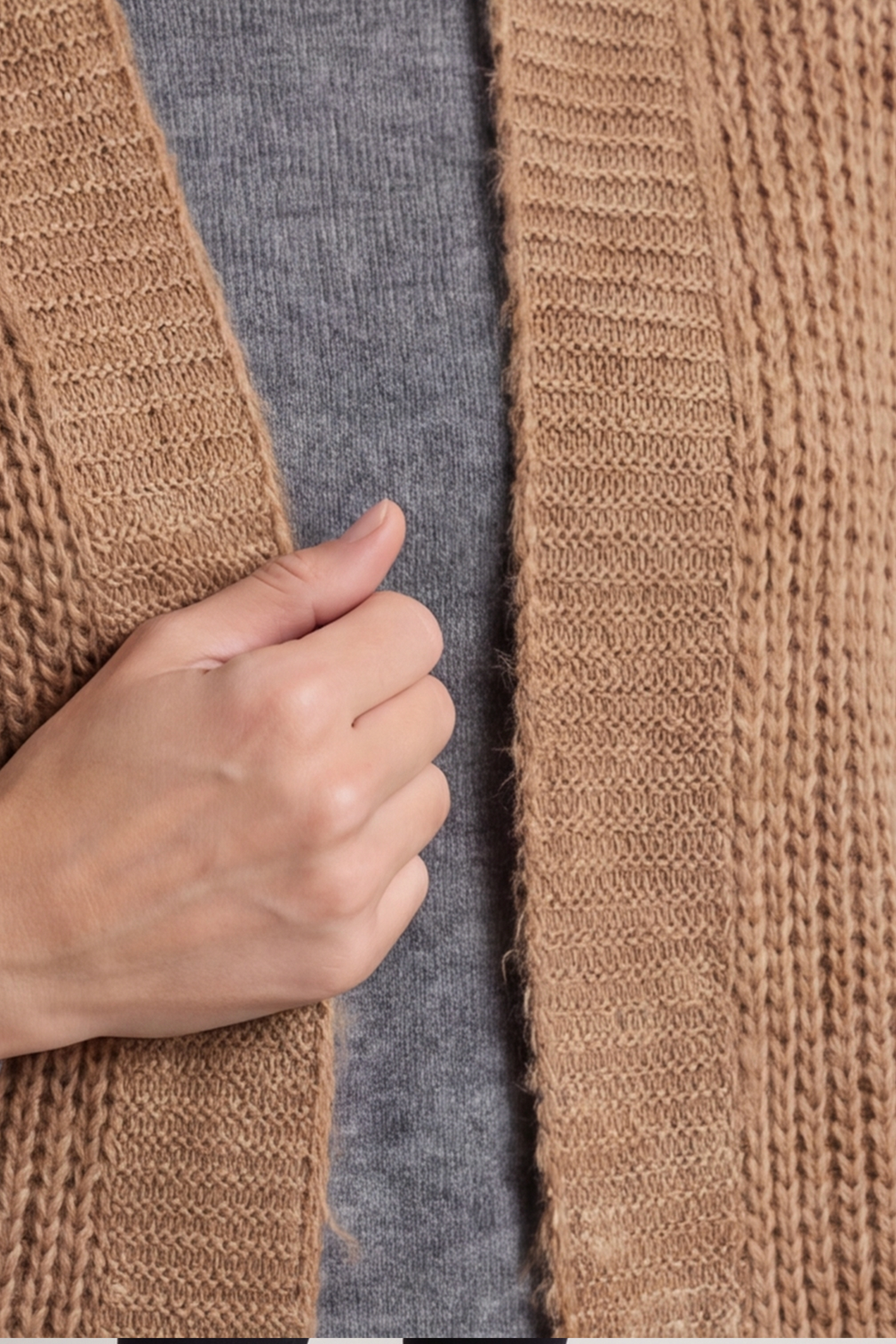 Quinn Knitted Cardigan Camel