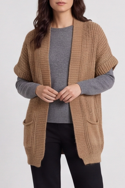 Quinn Knitted Cardigan Camel - Image 4