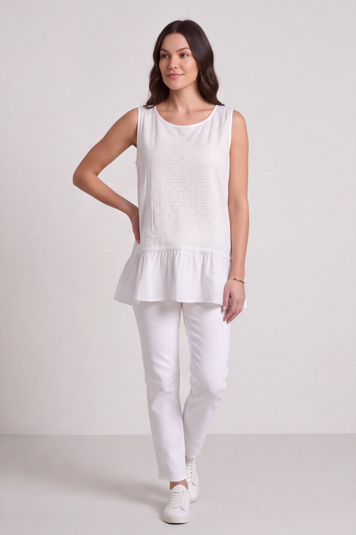 Raya Frill Top White