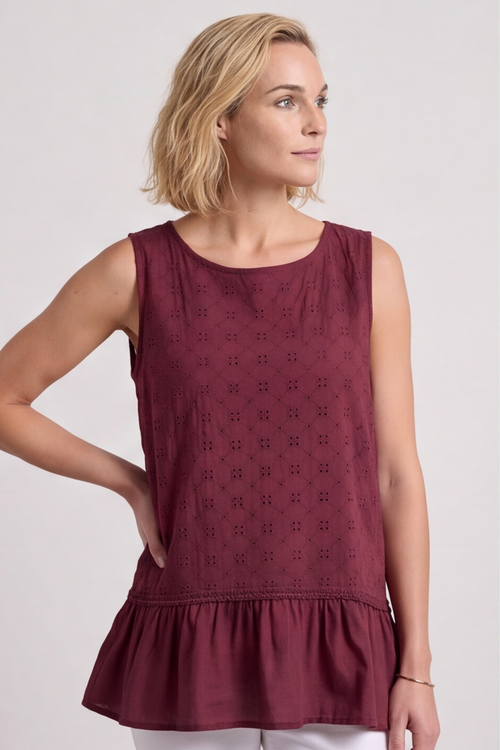 Raya Frill Wine Top - Image 5
