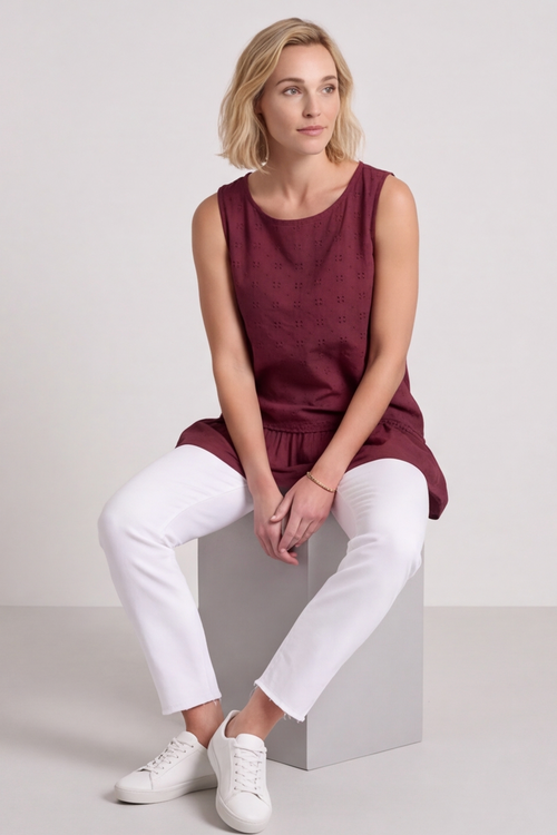Raya Frill Wine Top - Image 3
