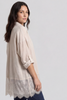 Reban Lace Trim Cotton Shirt Stone