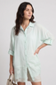 Reban Lace Trim Cotton Shirt Mint