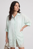 Reban Lace Trim Cotton Shirt Mint