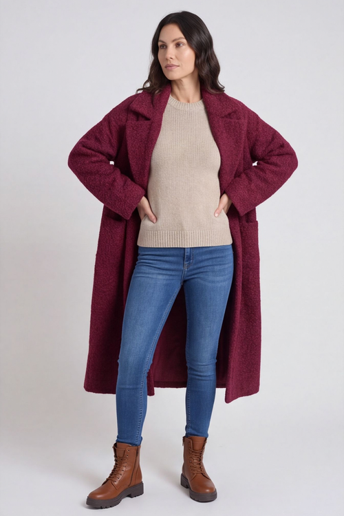 Stefania Coat Wine - Image 3