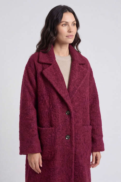 Stefania Coat Wine - Image 2