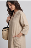 Reese Button Linen Dress Camel