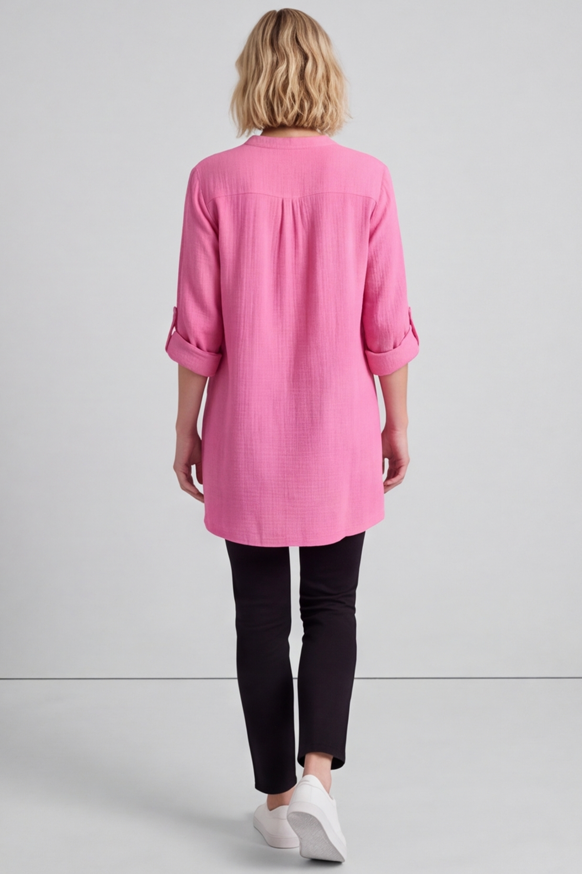Rhiannon Crinkle Cotton Pink Top