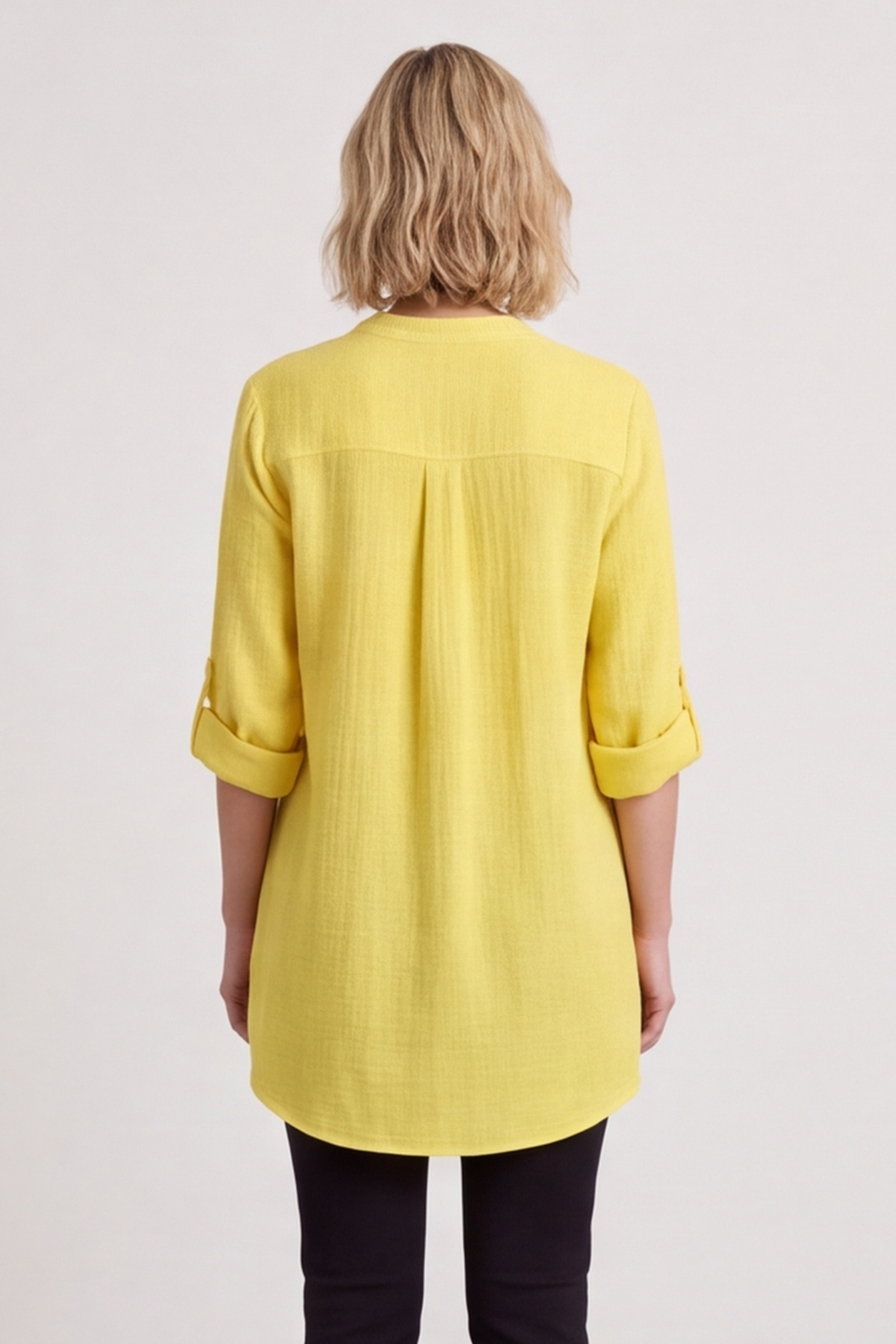 Rhiannon Crinkle Cotton Yellow Top