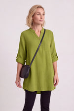 Rhiannon Crinkle Cotton Top Green - Rhiannon Crinkle Cotton Top