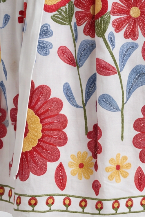 Rica Embroidered Floral Tie Dress - Image 7