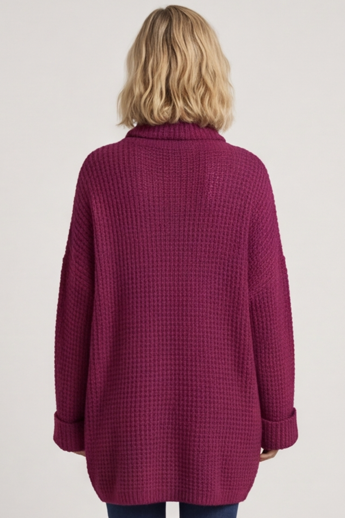 Romilly Polo Neck Knitted Jumper Berry