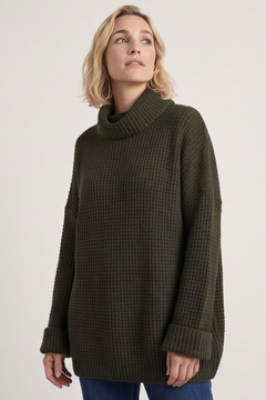 Romilly Polo Neck Knitted Jumper Khaki