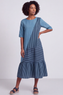 Rosa Stripe Blue Linen Dress